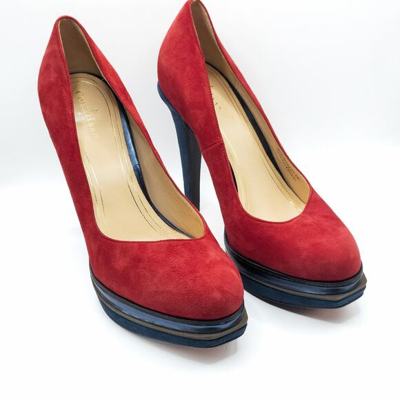 Cole Haan Elegant Red and Blue Women's Heels - Picture 2 of 10